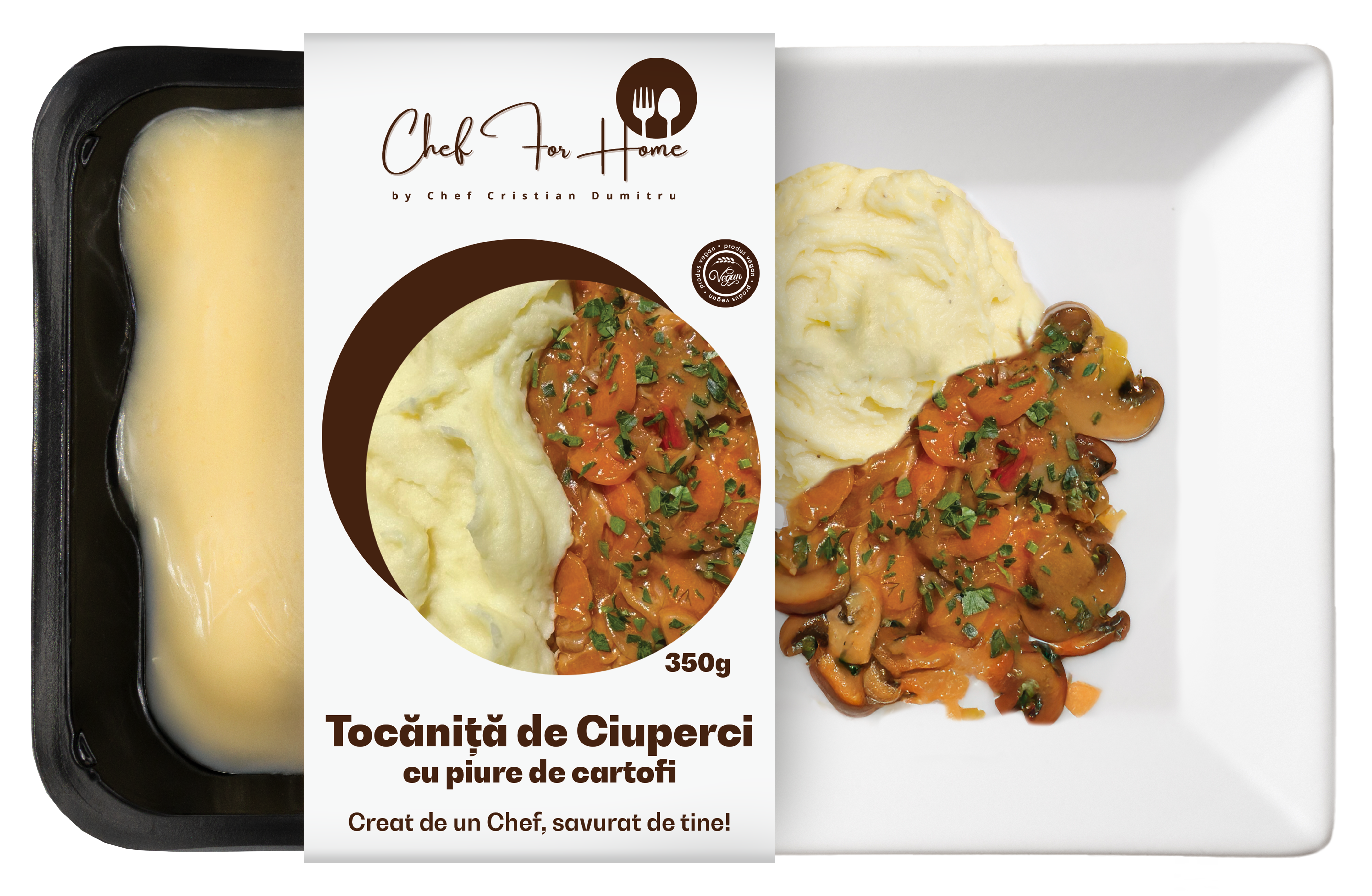 Tocăniță de ciuperci cu piure de cartofi