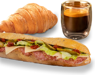 Sandvișuri, croissant și espresso